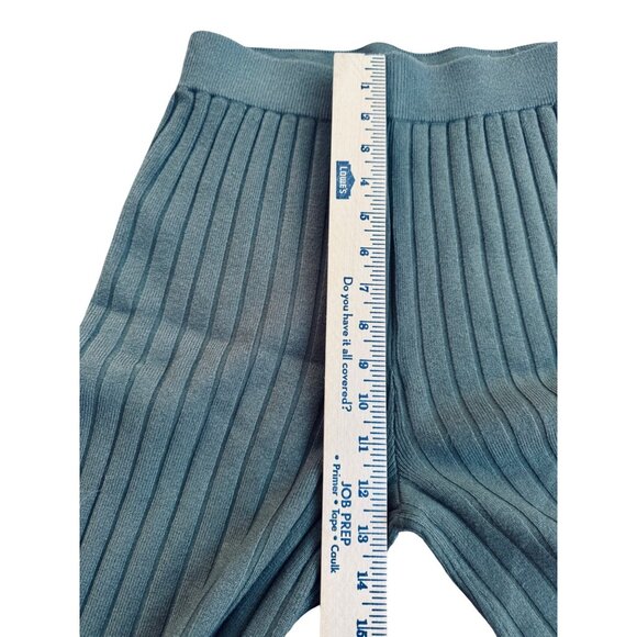 Sincerely Jules Pants Medium Ribbed Olive Green Knit Wide Leg - Picture 7 of 10